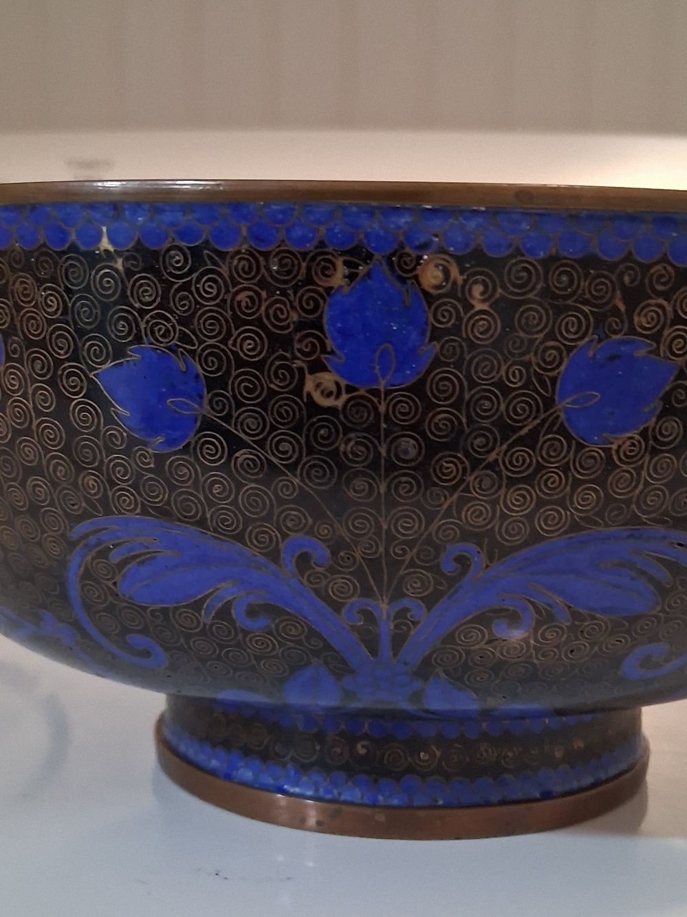 Vintage Chinese Cloisonné Enamel Bowl